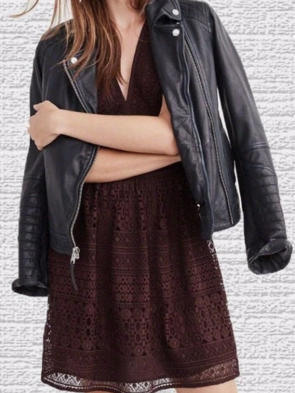 Abercrombie & Fitch Burgundy Lace Fit & Flare Dress Women's Size 2